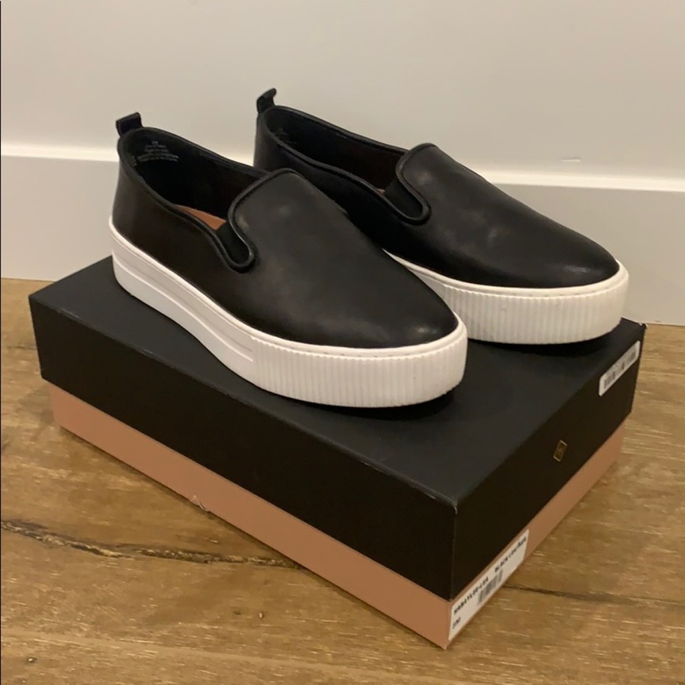 Halogen Habaylee-Lea leather platform slip-ons